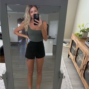 High Waist Black Tailored Shorts